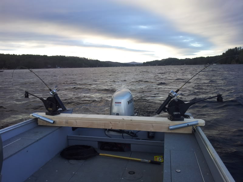 Easy on/off homemade downrigger transom board Tackle and Techniques