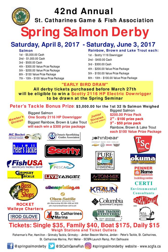 2017 Spring Salmon Derby Details Tournament Talk, Shows, Events