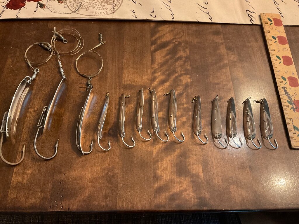 Pflueger Record and Sutton Bottom Bouncing Lake Trout Spoons