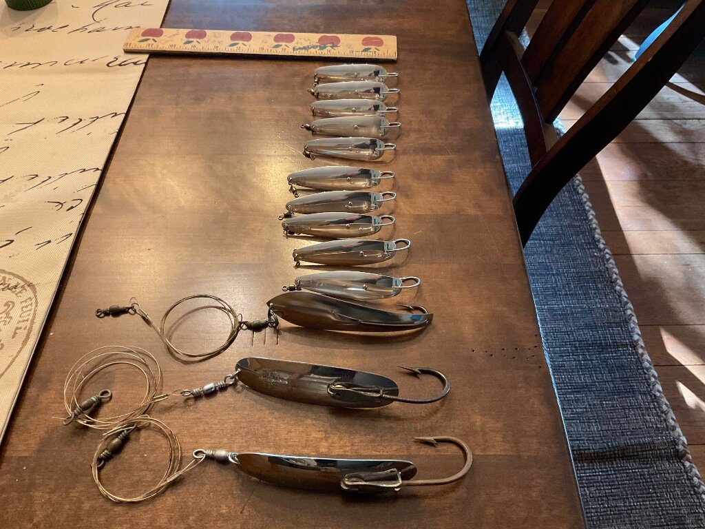 Pflueger Record and Sutton Bottom Bouncing Lake Trout Spoons