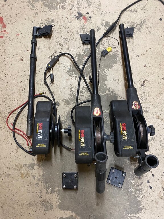 SALE PENDING : 2 Cannon Mag 5 HS Electric downriggers w/extras
