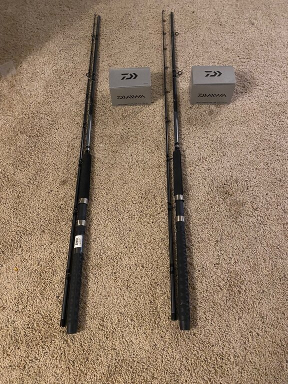 Two rod and reel dipsy set up, mint condition Classifieds Buy, Sell